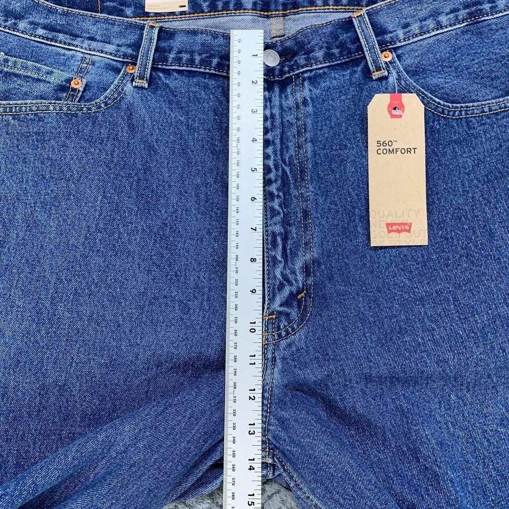 Levis 560 Jeans Men's 42x32 Blue Denim Loose Fit Comfort Wide Leg Baggy NWT